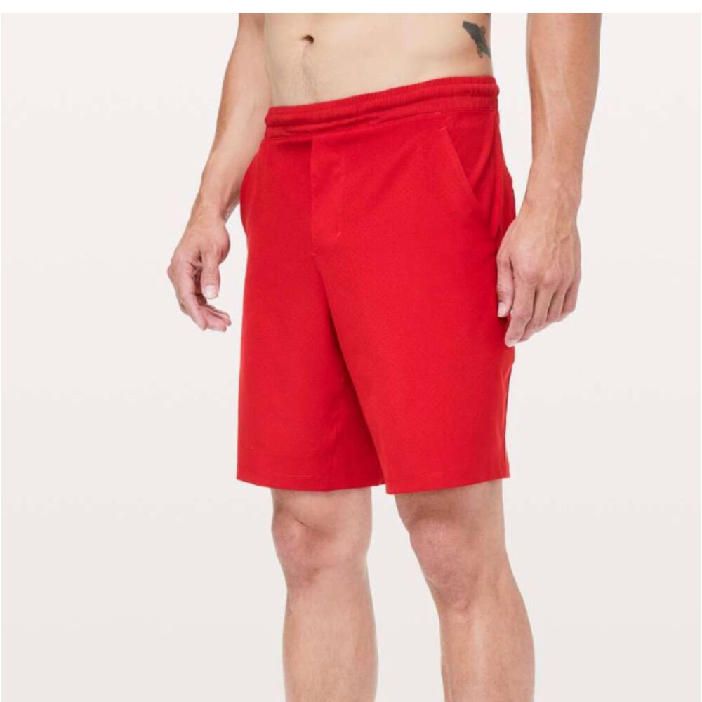 Men Lululemon Pace Breaker Short *Lined Perforated 9" Dark Red Sz Medium Running